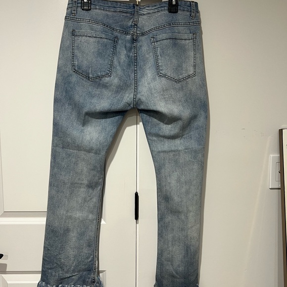 High Rise Blue Distressed Jeans - Picture 7 of 9